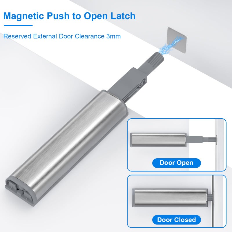 Jiayi Cabinet Latch Magnetic Push Catch 20 Pack Push to Open Cabinet Hardware Spring Release Push Touch Latch Heavy Duty Kitchen Door Push Release Latch for Drawer Closure Push Catch Press Out Latch - Image 3